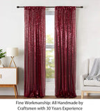 ShinyBeauty Sequin Curtains 2 Panels Burgundy 2FTx8FT Sequin Photo Backdrop Burgundy Sequin Backdrop Curtain Pack of 2-190222E