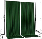 AK TRADING CO. 10 feet x 8 feet IFR Polyester Backdrop Drapes Curtains Panels with Rod Pockets - Wedding Ceremony Party Home Window Decorations - Hunter Green