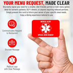 Bariatric Card for Restaurants, Special Menu Request Card, Portion Control Restaurant Request for Bariatric or Gastric Sleeve Patients, Wallet Sized, Set of 2 (5, Red, 3.375in x 2.125in)