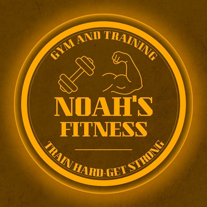 Custom Gym LED Sign – Personalized Color Changing Acrylic Wall Decor for Home Gym, Workout Room, or Man Cave (Gym, 12 INCHES)