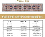 Vintage Boho Table Runner,Flower Geometric Design Rustic Farmhouse Table Runner for Home Farmhouse Kitchen Table Dining Coffee Room Garden Party Wedding Decor 13x36in