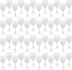 Plastic Wine Glasses，Plastic Goblets Vintage Style Cordial Drinking Glasses for Wedding Reception, Grand Event Party Supplies (100, transparent)