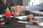 Portugal Portuguese Deluxe Desk Flag Set Small Mini Miniature Portugal Portuguese Table Desktop Flags With Solid Pole, Black Base and Spear Top(2 Pack)