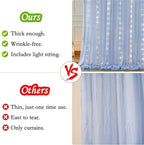 10ft x 10ft Baby Blue Chiffon Backdrop Curtain with Lights String for Parites Wedding Light Blue Curtains Photo Backdrop Drapes for Baby Shower Birthday Party Home Decorations