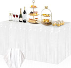 3 Pack 29x108 Inch Macaron White Foil Fringe Table Skirts Metallic Banner for Tinsel Streamer Garland Backdrop for Parade Floats Wedding Thanksgiving Birthday Christmas Halloween Party Decoration