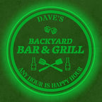 Custom Acrylic LED Bar Sign – Personalized Color Changing Wall Decor for Backyard Patio, Home Bar, Kitchen, or Man Cave (Bar & Grill, 16 INCHES)