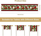 Christmas Table Runner,Seasonal Winter Xmas Holiday Farmhouse Table Cloth Kitchen Dining Table Decoration for Home Party Decor 13x108 Inch