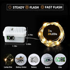 Aogist Led Fairy Lights 3 Modes Battery Operated String Lights Waterproof Silver Wire 7 Feet Firefly Starry Moon Mason Jar Lights for DIY Wedding Party Christmas (Warm White(White Shell), 12 Pack)