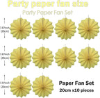 Yellow Hanging Paper Fans,Yellow Accessories Paper Decorations for Party,Color Party Decorations,Bee Themed Classroom Decor,8in Hanging Paper Fans 30 Color DIY Set （Light Yellow）