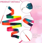 12 Pack Dance Ribbons for Kids, Dance Class, Birthday Party, Gymnastics, Princess Party Favors (Gradient)