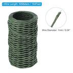 PATIKIL 164 Feet Floral Bind Wire Wrap Twine, 1mm Florist Wire Iron Wire Paper Covered Vine Wrapping Binding Wire for Flower Bouquets, Green