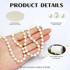 99 Feet 6mm Pearl Strings Garland for Crafts, Artificial Pearl Beaded Trim Chain Roll Strands for Wedding Centerpieces Bouquet Party Decoration Christmas Tree Garland, White