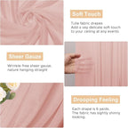 Wokceer Blush Wedding Arch Draping Fabric Backdrop 2 Panels 28.7" X 20FT Sheer Drapes Fabric for Wedding Arbor Ceremony Party