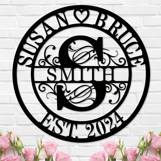 Personalized Wedding Anniversary Sign Gifts, Custom 50th 40th 65th 60th 25th 70th Anniversary Metal Sign, Wedding Gifts for Couples, Custom Name Sign, House Warming Gifts New Home