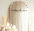 Our Favorite People Vinyl Decal, Please Find Your Seat Sign for Wedding Reception Wedding Vinyl Decal Seating Chart for Mirror, Your Seat Awaits (Black, Width 20 inch)