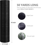 Crystal Organza Fabric Tulle - 16" by 50 Yards Sheer Fabric for Wedding Party Decoration Bridal Shower Tutu Roll Netting Spool Ribbon Wrapping (Black)