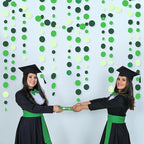 Green Party Decorations Ombre Green Circle Dots Garland Hanging Paper Polka Dot Streamer for Birthday Baby Shower Wedding Bridal Shower Summer Spring Easter St Patrick’s Day Golf Tea Party Supplies