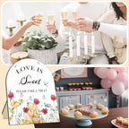 Winnie Decor Love is Sweet Sign, Floral Butterfly Decor Bridal Shower Welcome Sign, Classic Pooh Wedding Sign Bridal Shower Favors for Guests, Love is Sweet Please Take A Treat Sign 9 * 11IN