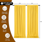 DWCN 10x10 FT Backdrop Curtains for Parties, Photography Backdrop Drapes with Rod Pockets for Wedding Decorations Stage Birthday Family Gatherings, 2 Panels 5ft x 10ft, Yellow