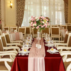 TURSTIN 1 Pack Burgundy Satin Tablecloth 102 x 58 Inch Overlay Satin Table Cover Rectangle Bright Silk Tablecloth Smooth Fabric Table Decoration for Wedding Banquet Party Events