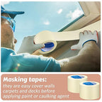 Masking Tape Bulk General Purpose Masking Painting Tape 55 Yards for Painting Home Office School Stationery Arts Crafts Basic Use, Easy Removal(6 Rolls,3 Inch)