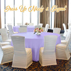 BRILLMAX 4 Pack Lavender Round Tablecloths 132 Inch - Circle Bulk Linen Polyester Fabric Washable Table Cloth Cover for Wedding Reception Banquet Birthday Party Buffet Restaurant