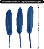 FeelfunFeather 120pcs Navy Blue Goose Cochettes Feather Natural Bulk 4-6 inch 10-15cm for Wedding Party Christmas Decorations DIY Crafts Goose Cochettes Feather