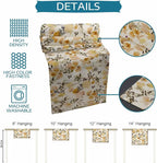 Vintage Orange Flower Cotton Linen Table Runner for Dining Kitchen, Wedding Outdoor Party Tablerunners Decoration, Farmhouse Botanical Floral Retro Dresser Scarf Coffee Tablecloth Runners 13''x108''