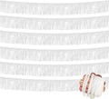 6 Pack 10 Feet White Foil Fringe Garland Metallic Tinsel Streamers Banner Wall Hanging Curtain Backdrop Banner for Parade Floats, Thanksgiving, Christmas, Birthday, Halloween Party Decorations
