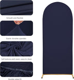 Wedding Arch Covers Arch Backdrop Cover Arch Stand Covers 7.2FT 6.6FT 6FT Set of 3 Arch Cover Spandex Fabric Stretchy Backdrop for Wedding Birthday Party Decoration Baby Shower (Dark Blue)