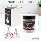 Badass Affirmation Jar – 60 Daily Affirmation Cards, Middle Finger Gifts for Women, Funny Birthday Gifts for Best Friends, Self Care Gift for Women, Encouragement Gift for Coworkers
