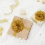 Ribbli Pale Gold Organza Ribbon,1 Inches x Continuous 50 Yard, Pale Gold Sheer Ribbon for Gift Wrapping,Cookie Wrapping,Wedding Decoration,All Crafting and Sewing