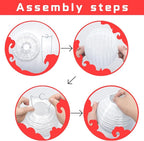 12Pcs Round Paper Lanterns Assorted Sizes (6" 8" 10" 12") for Home Decor, Restaurant, Church, Wedding, Birthday Party Decorations, Hanging Chinese Japanese Paper Lantern Lamps (White and Red)