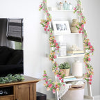 Silk Flower Garland Pink Wildflower Garland with Artificial Sunflower Daisy 6.5Ft Fake Hanging Vines for Party Wall Home Party Backdrop Wedding Indoor Baby Shower Decorations