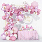 Wedding Arch Backdrop Stand 6.6x6.6 FT Gold Square Balloon Arch Frame for Wedding, Birthday Party, Baby Shower Ceremony Decoration