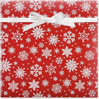 Current Snowflake on Red Christmas Rolled Wrapping Paper - Premium Jumbo 23-Inch x 32-Foot Gift Wrap Roll, 61 Square Feet Total