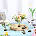 Kritkin 24 Pieces Flower Frogs Holder Mini Floral Round Flower Japanese Arranger Fixed Pin Holder for Arrangements Floral Plant Small Vase Ikebana Decoration Supplies Plant Fixation(1.34 Inch,Gold)