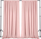 Sugargirl 10x10FT Blush Pink Backdrop Curtains Polyester Photo Backdrop Drapes Curtains 2 Panels with Rod Pockets for Party Birthday Wedding Photography Home Decoration