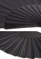 HUNANBANG 4 Pieces Folding Hand Fans Church Wedding Gift, Party Favors, DIY Decoration Gift Size9 Wholesale (Black 4pack)