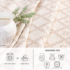 MYSKY HOME Checkered Rectangle Tablecloth 60x120 Inches - Linen Farmhouse Tablecloth Waterproof Decorative Fabric Table Cloth for 8 Feet Table, Kitchen Dining and Outdoor Use, Brown