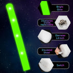 Foam Glow Sticks Bulk, 30 PCS Green Light Up Foam Sticks 3 Modes, Glow Party Supplies for Wedding,Raves, Carnival, Concert, 4th of July, Halloween, Christmas, New Year