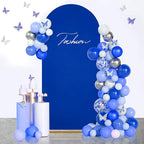 SoarDream 7.2FT Wedding Arch Cover Navy Blue Spandex Fitted Wedding Arch Stand Covers Fitted for Round Top Chiara Arch Cover Stretchy Backdrop for Birthday Birthday Party Balloon Decor