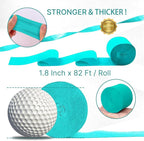 PartyWoo Teal Crepe Paper Streamers 4pcs 328ft Pack of Turquoise Crepe Paper Streamers for Birthday Gender Reveal Baby Shower Wedding Graduation Pool Mermaid Under The Sea Theme Party Decorations