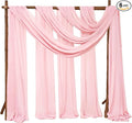 6 Panels Pink Wedding Arch Drapery 28" x 20Ft Wedding Arch Draping Fabric Chiffon Fabric Drape Sheer Backdrop Curtain for Weddings Party Swag Ceremony Birthday Arbor Drapery Reception Ceiling Décor