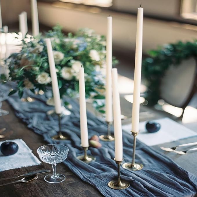 24 Pack Navy Blue Cheesecloth Table Runner 20 x 120 inch Gauze 10FT Semi Sheer Boho Fabric Cheese Cloth Table Runner for Wedding Party Birthday Baby Bridal Shower