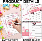 Pumpkin Baby Shower Party Invitations, Fall Pink Pumpkins Truck Baby Shower Party Fill in Invites Cards With Envelopes (20 Count), Double Sided Design