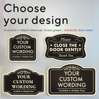 Custom Decorative Outdoor Aluminum Signs, Personalized Driveway Sign, Waterproof, Made In USA - Design 3 Black Charcoal 42x28 In