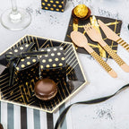 AWELL Black Gift Candy Box with Gold Dots Bulk 2x2x2 inches with Ribbon Party Favor Box, Gold Dots,Pack of 50