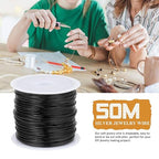 164FT Jewelry Wire 22 Gauge Tarnish-Resistant Copper Beading Wires Roll Bulk for DIY Crafts Jewelry Making, Black Wire