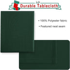 Hiasan Waterproof Tablecloth Rectangle - Washable Fabric Table Cloth for Dining Room Kitchen Birthday Party and Outdoor Use, Hunter Green, 70 x 120 Inch
